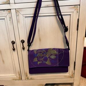 Cynthia DM Serigraphie et Couture Purple Floral Canvas Purse